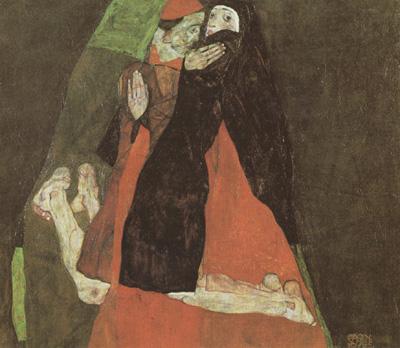 Egon Schiele Cardinal and Nun (mk12) Germany oil painting art
